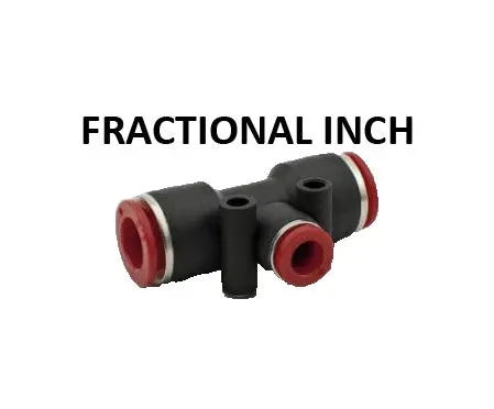 Hosco Push To Connect Fittings, Fractional Inch, Reducer Tee (Various Size Options) 1