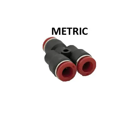 Hosco Push To Connect Fittings, Metric, Union Y (Various Size Options) 1