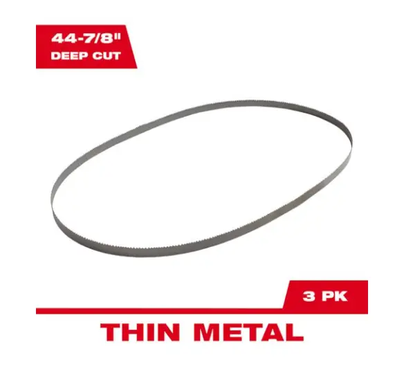 Milwaukee 44-7/8 In. 14 Tpi Deep Cut Portable Bi-Metal Band Saw Blade (3-Pack) 1