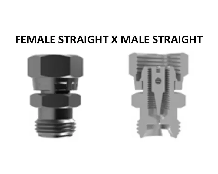 Hosco Spray Gun Connectors, Restrictors, Internally Adjustable, Female Straight X Male Straight, Ril 1