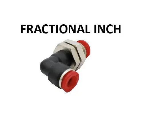 Hosco Push To Connect Fittings, Fractional Inch, Bulkhead Union Elbow (Various Size Options) 1