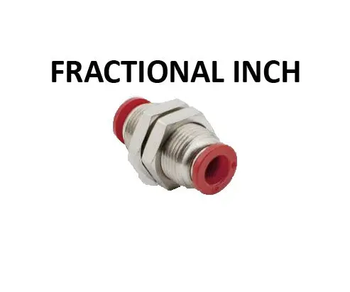 Hosco Push To Connect Fittings, Fractional Inch, Bulkhead Union (Various Size Options) 1