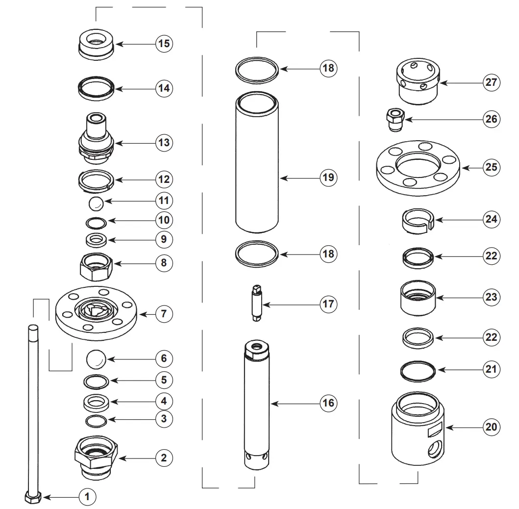 Binks 101-2170 “D” Fluid Section W/ U-Cup Seals 1
