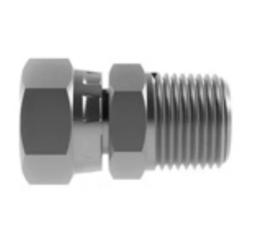 Hosco Sst Stainless Steel Female Straight X Male Tapered Adapter (Thread X Thread) 1