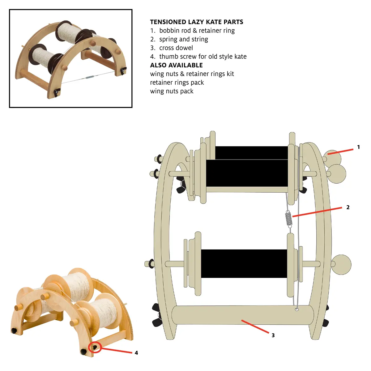 Cross Dowel Set For Tensioned Lazy Kate 1