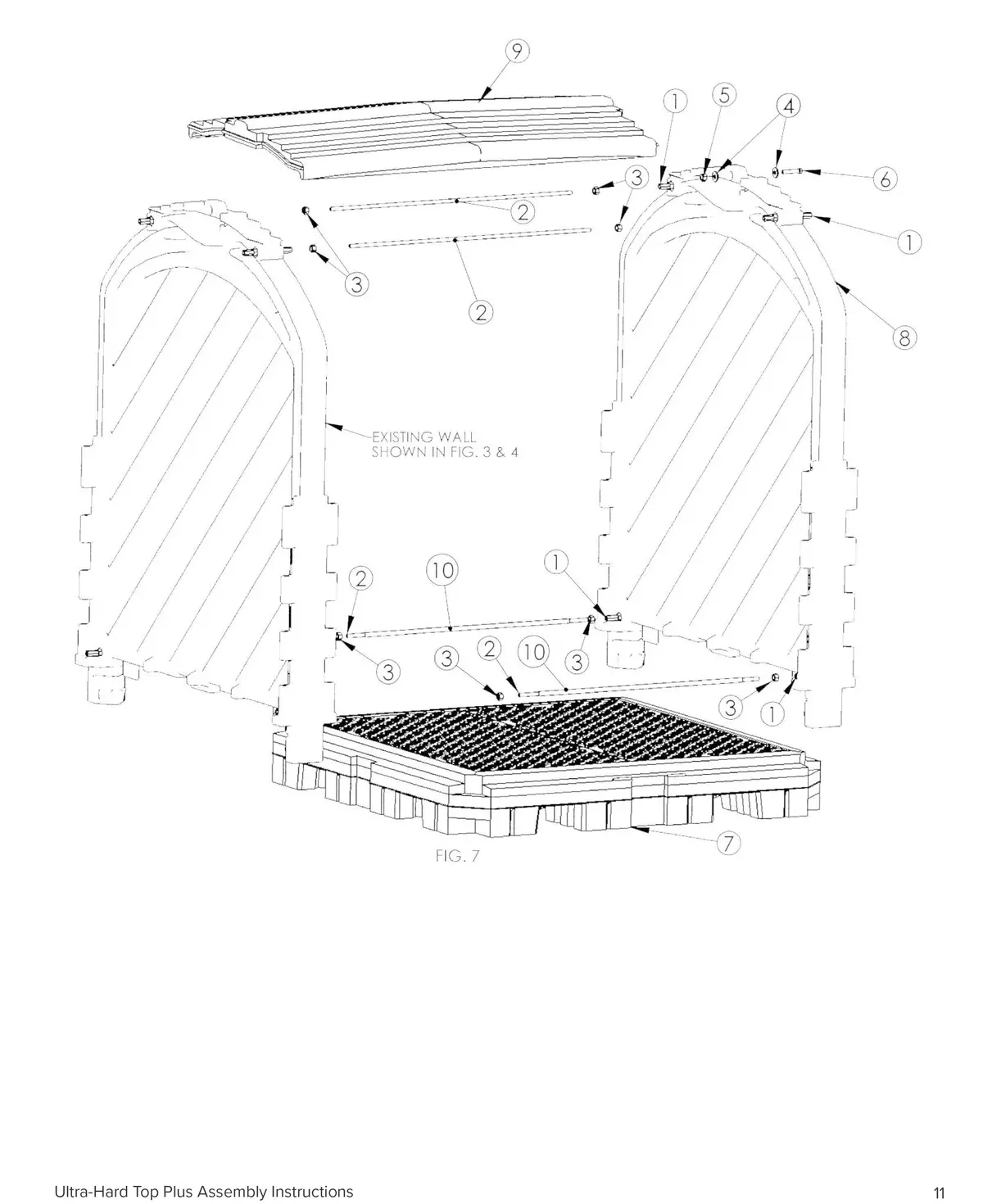 Ultratech Ultra-Hard Top Plus Models Extender Kit (With Or Without Drain Option) 1