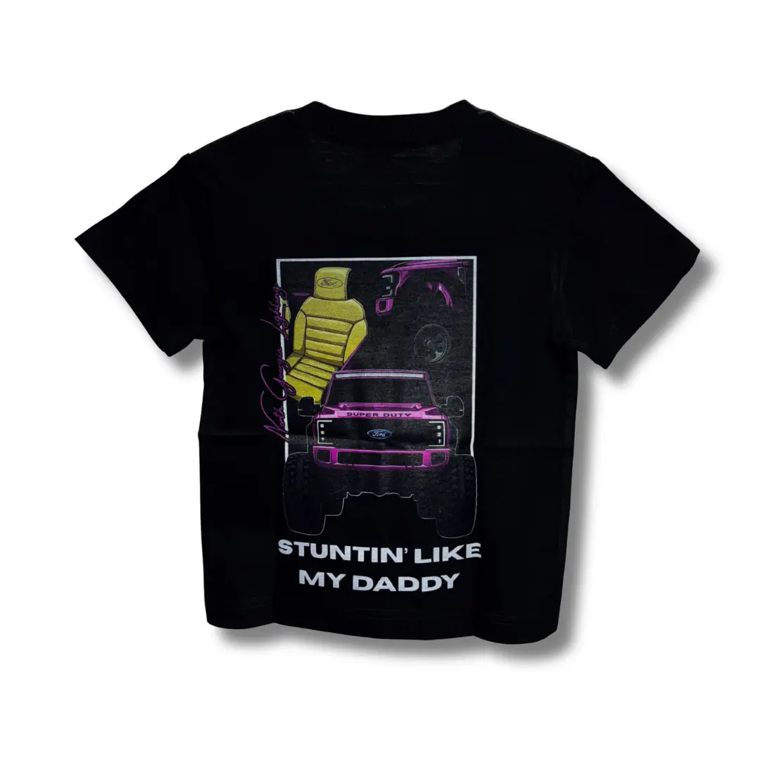 ‘Stuntin Like My Daddy’ Toddler/Youth Tee - Pink 1