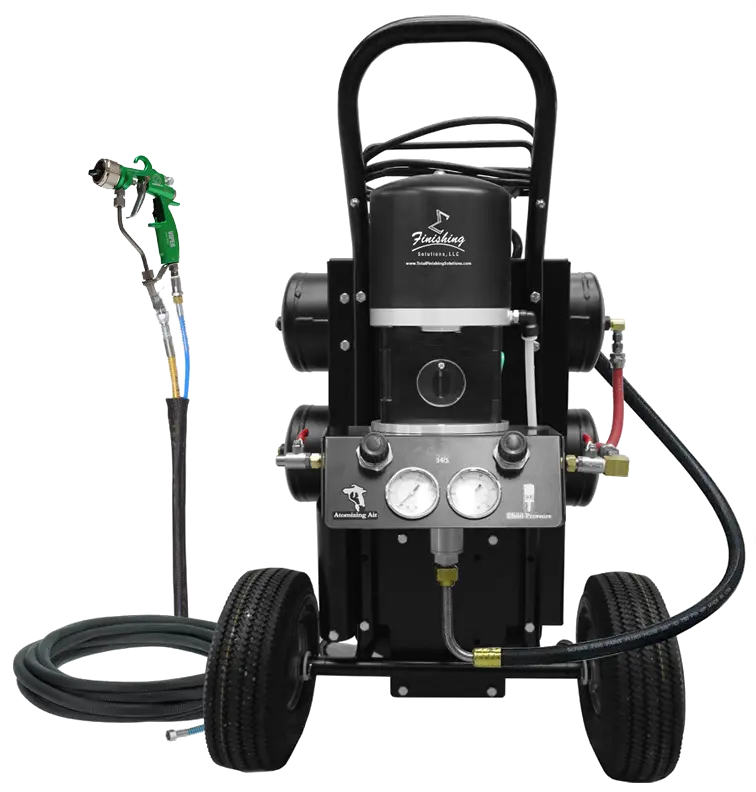 Tfs Label Air-Assist-Airless (Aaa) 14:1 Peak™ Pump - Cart With Compressor (V Packing) With Viper® Aaa Spray Gun 1