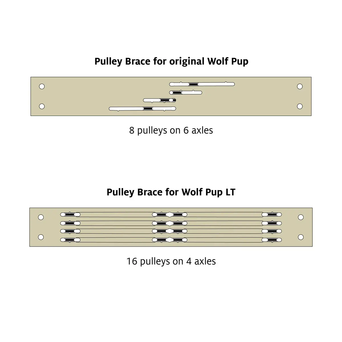 Pulley Axles And Pulley Braces For Wolf Pup And Wolf Pup Lt 1