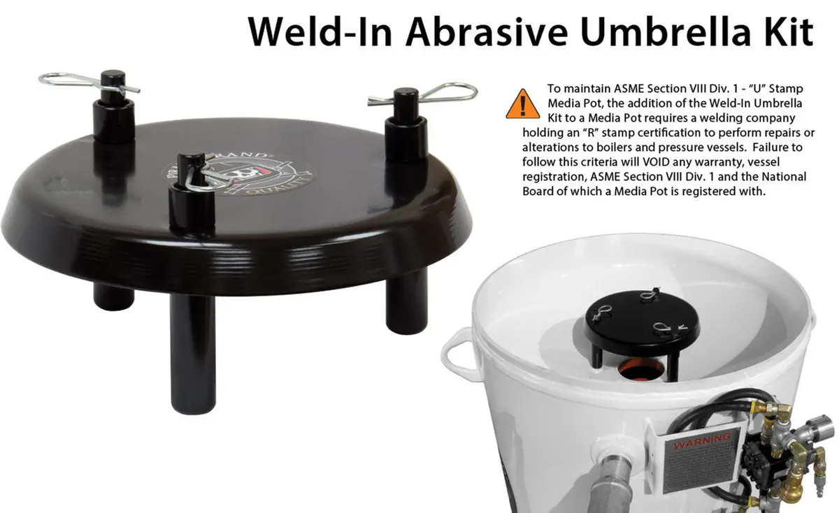 Pirate Brand - Schmidt Mfg Style, Abrasive Umbrella Kit, Weld-In 2