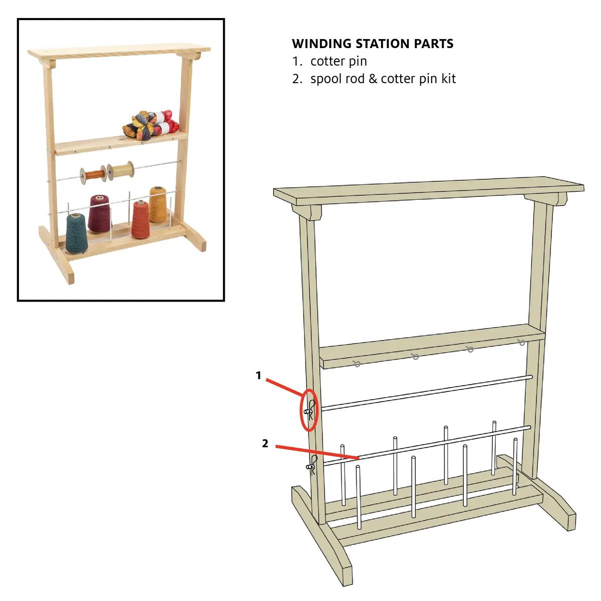 Spool Rod Kit For Winding Station 1