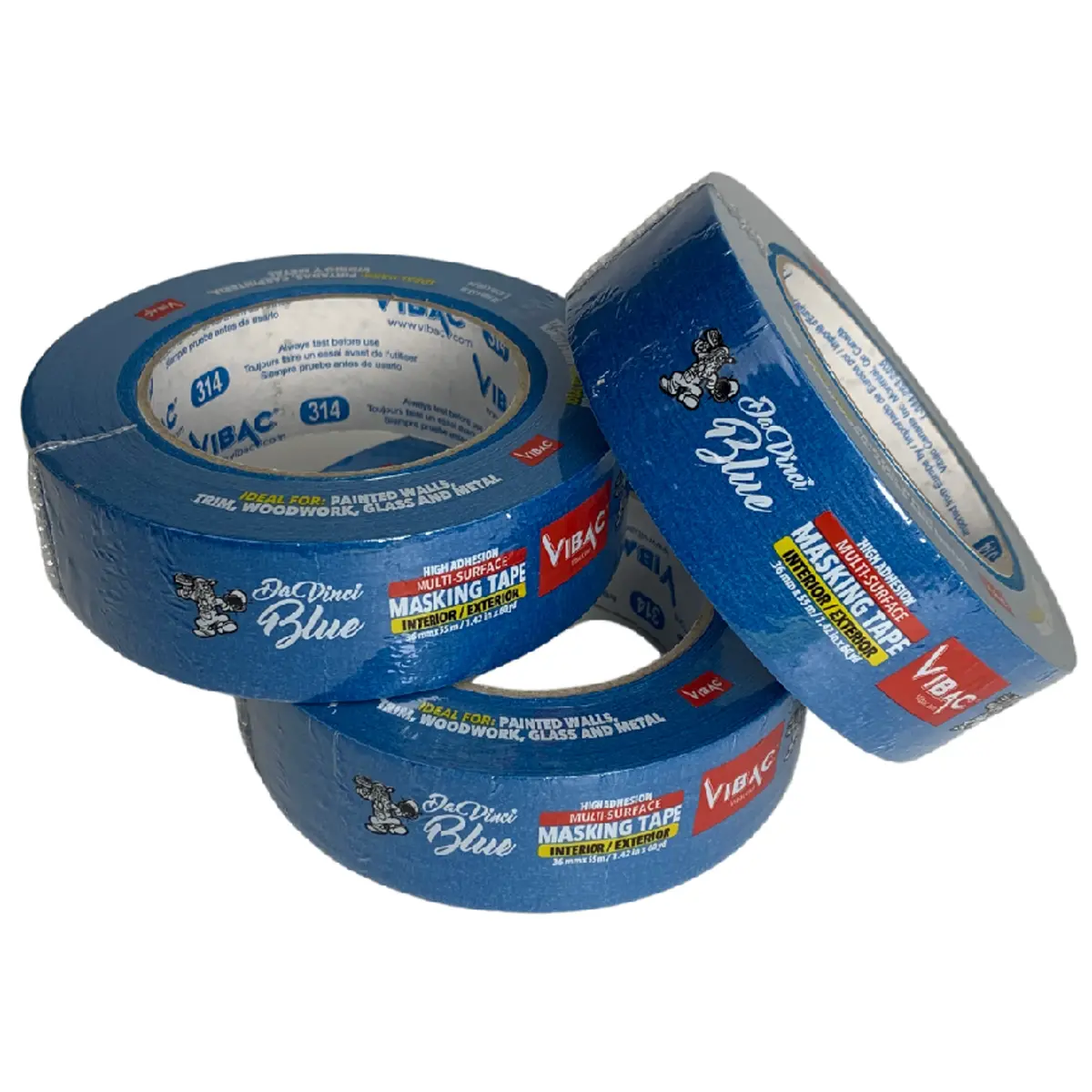 Vibac® Painter's Tape, Int/Ext, 36Mm X 55M, 3Pk 1
