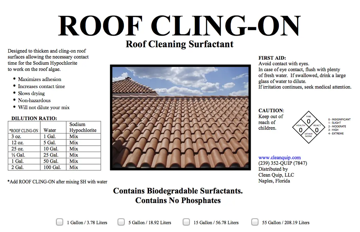 Roof Cling-On Surfactant 5 Gallon 1