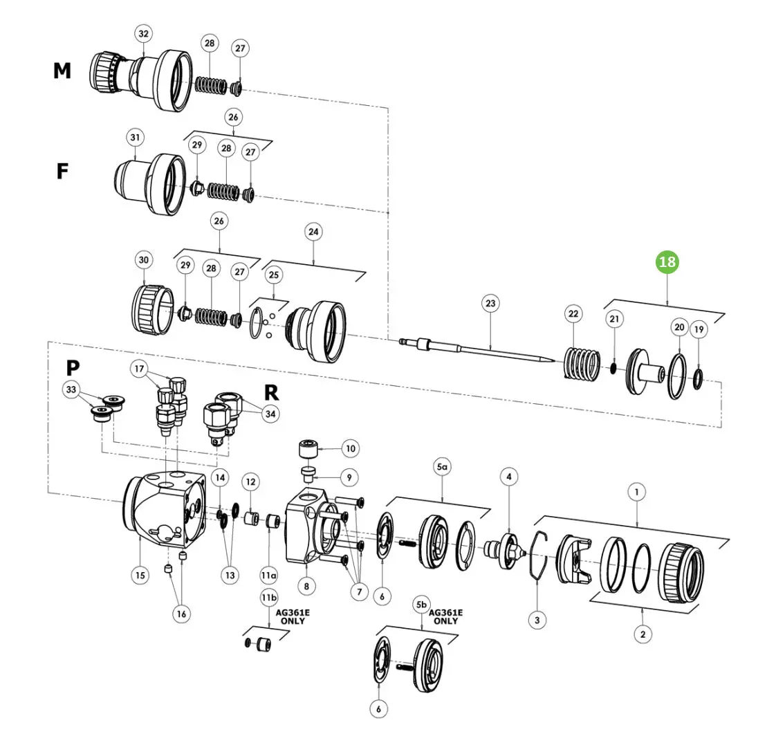 Devilbiss Spa-6X-K Piston & Seal Kit 1