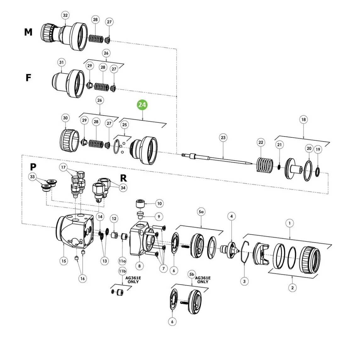 Devilbiss Spa-415-K Rear Housing Assembly 1