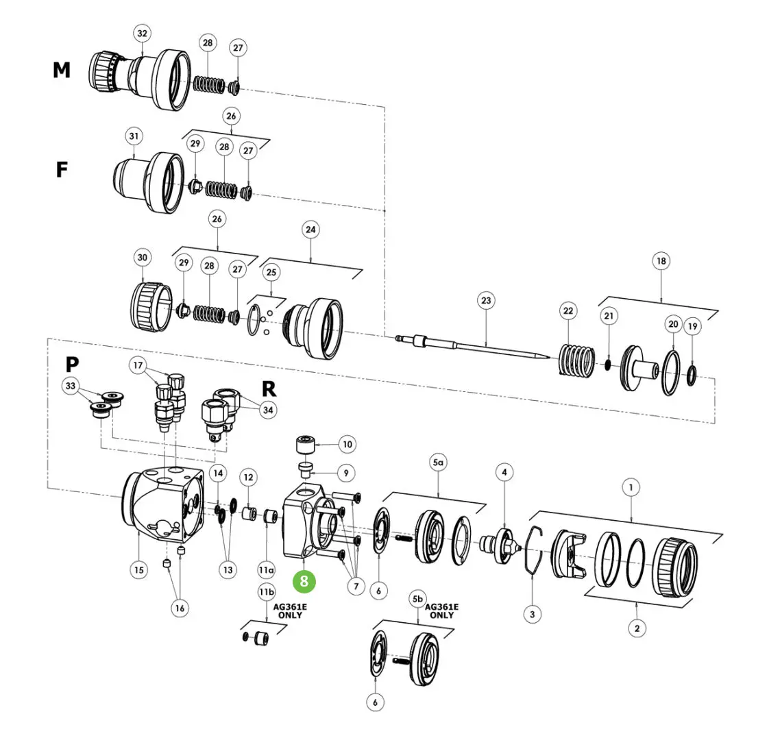Devilbiss Spa-150-K Head For Ag-361 Automatic Gun 1