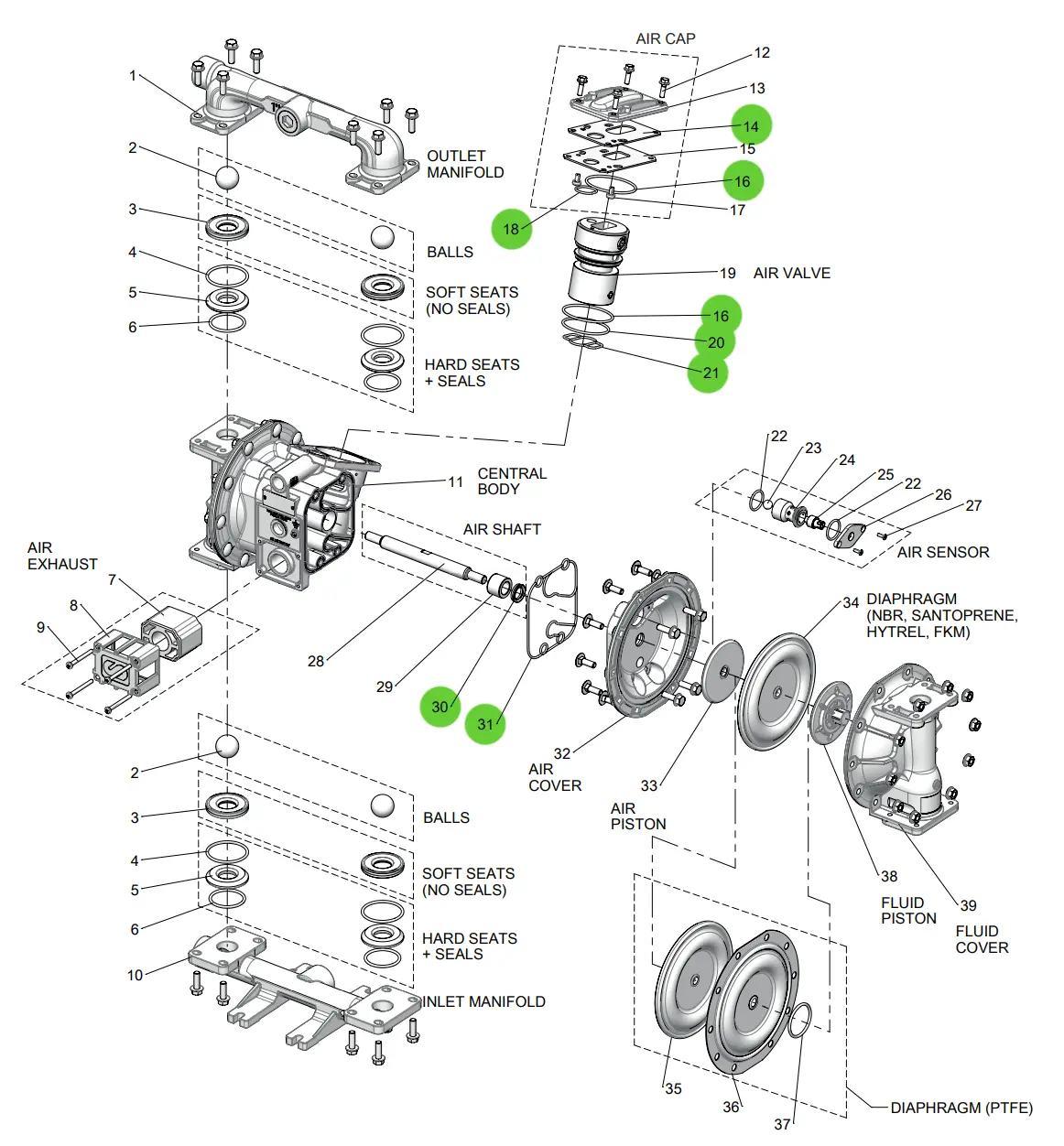 Samoa Up10r-Am-400 Air Motor Seals Kit 1