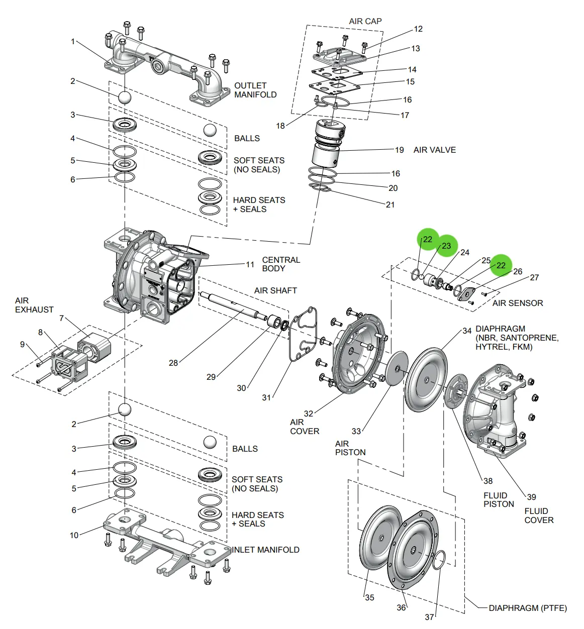 Samoa Up10r-Am-200 Air Sensor Seals Kit 1