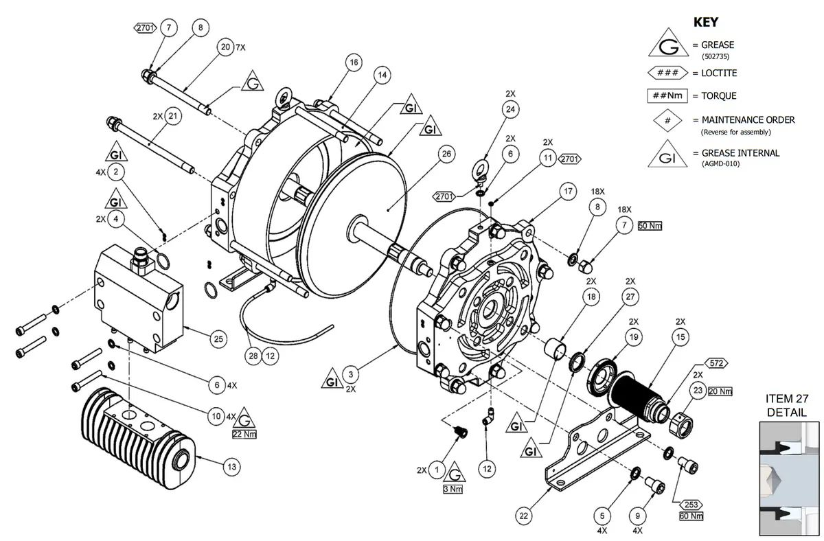 Binks Maple Pump Air Motor Assembly 15/25 1