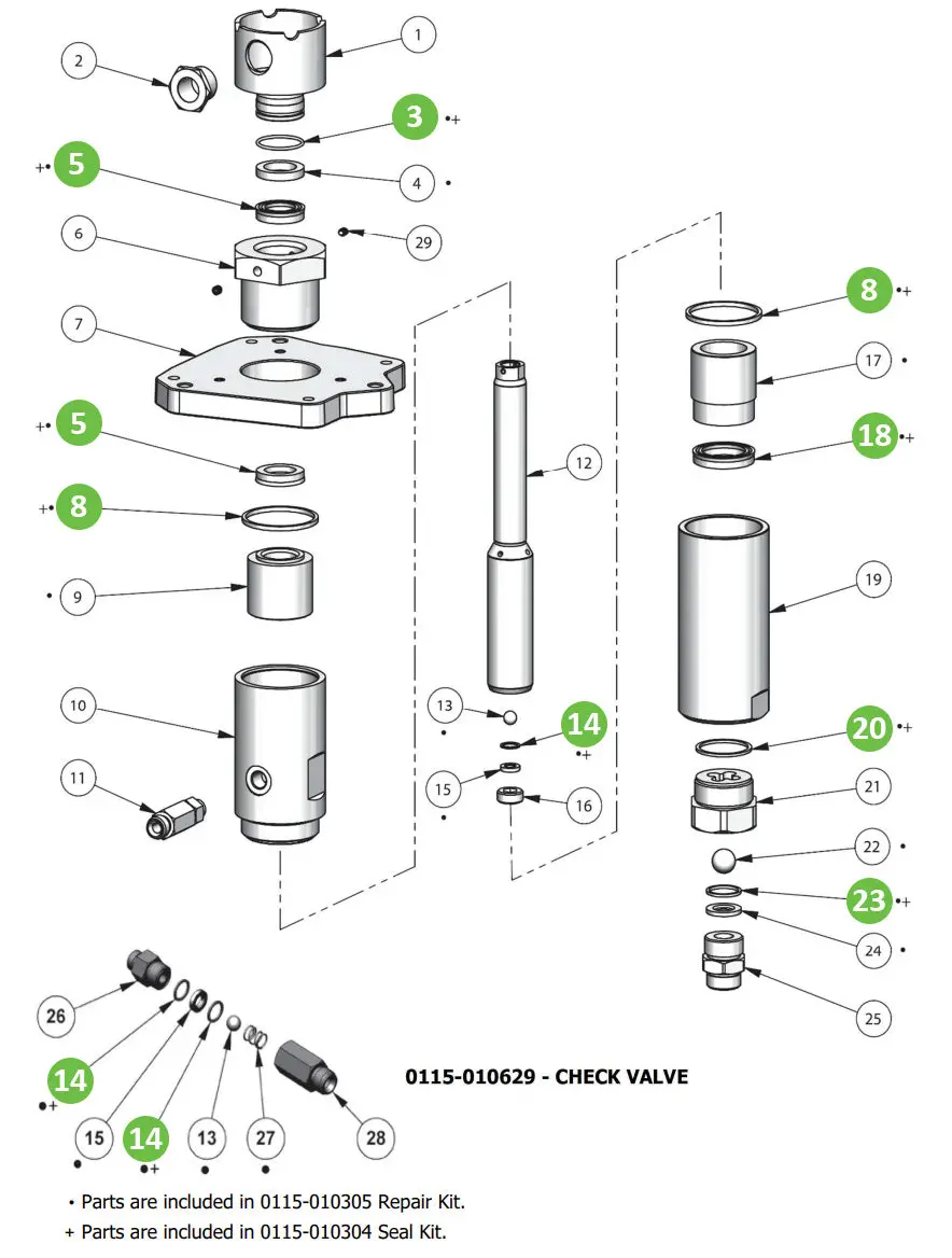 Binks 0115-010304 Fx12uc Seal Kit (U-Cups) 1