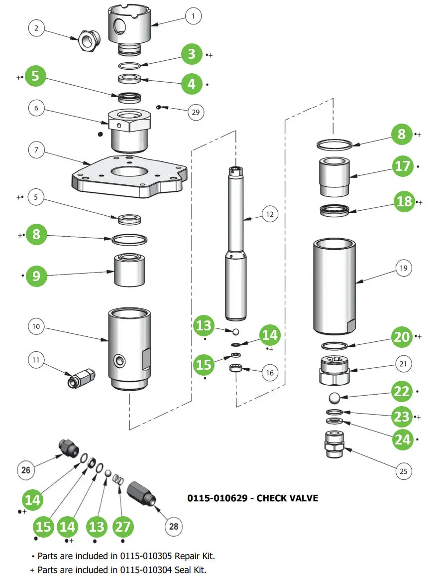 Binks 0115-010305 Fx12uc Repair Kit (U-Cups) 1