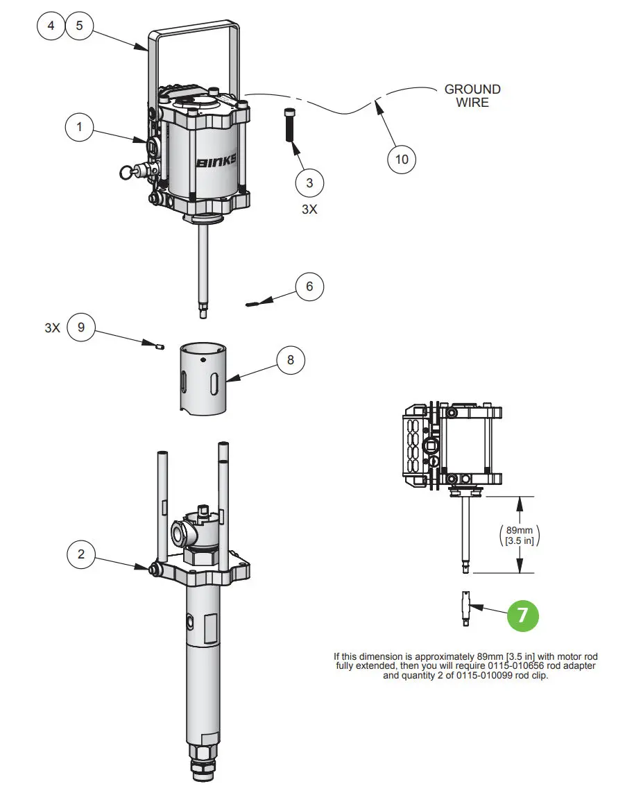 Binks 0115-010656 Motor Rod Adapter 1