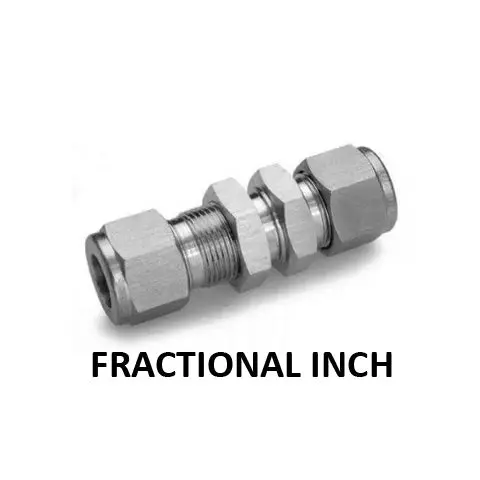 Hosco 316 Stainless Steel Compression & Instrumentation Fittings, Bulkhead Union, Fractional Inch (Various Size Options) 1