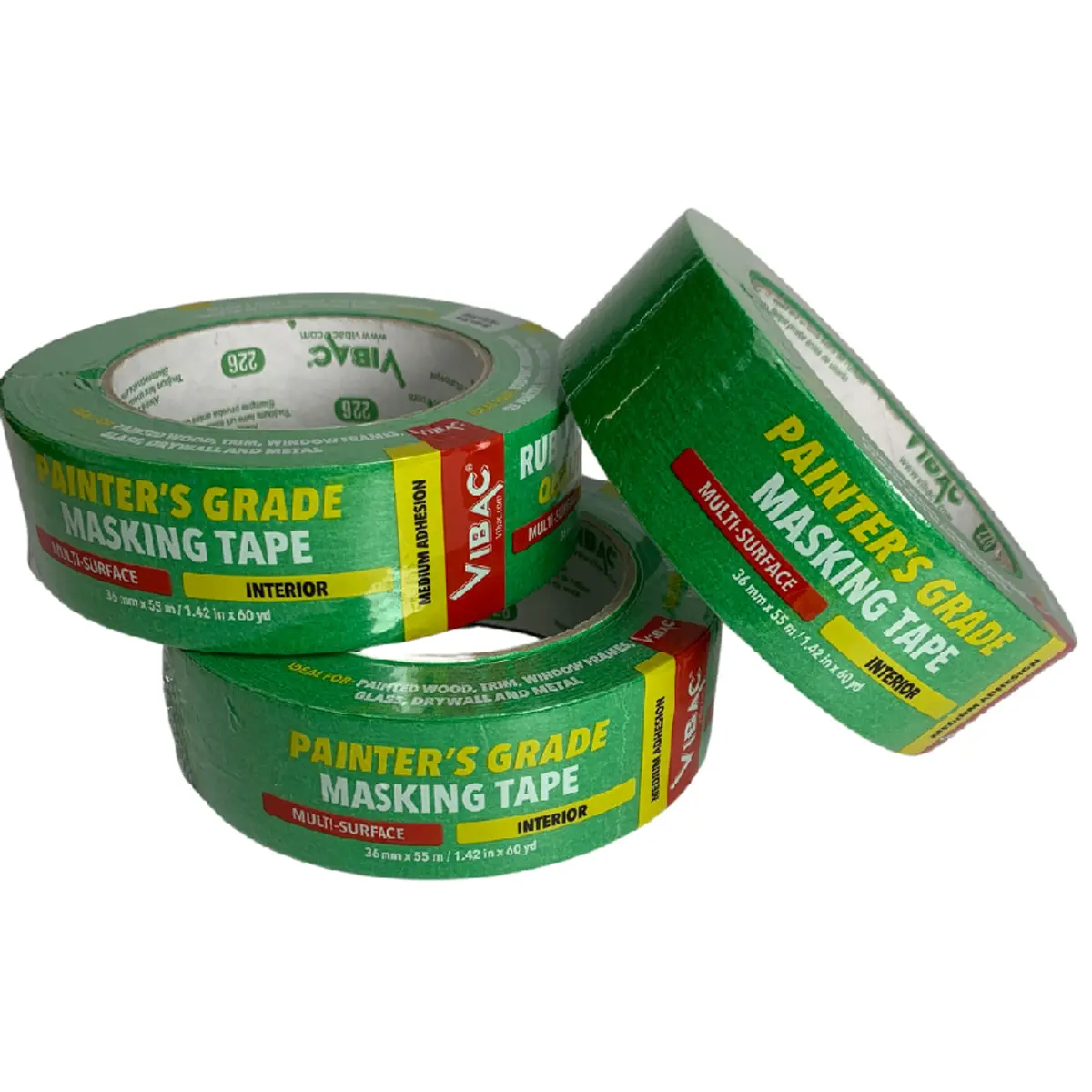 Vibac® Painter's Tape, Interior, 36Mm X 55M, 3Pk 1
