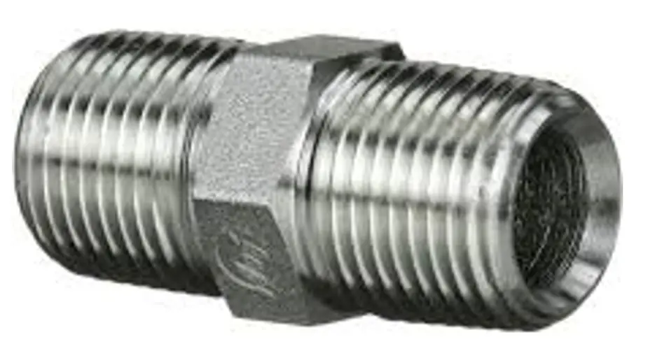 Hex Nipple Straight Adapter 1/4" M.Npt X 3/8" M.Npt 1