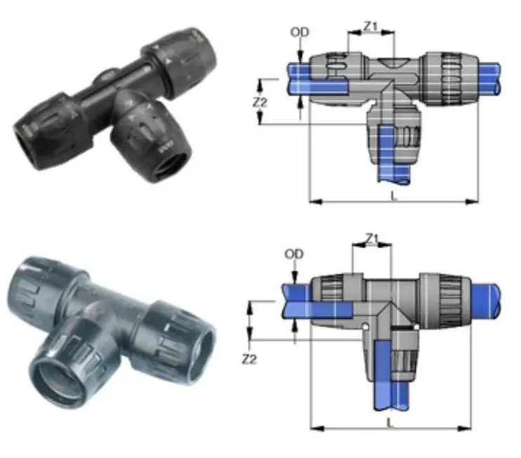Dan-Am Air Equal Tee - 1" Od 1