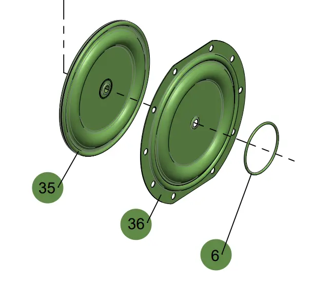 Samoa Upxxr-Wp-00Z Diaphragm Kit, Two-Part (Ptfe + Santoprene Backer) 1