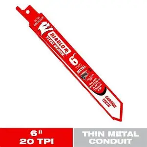 Diablo 6" Steel Demon Solid Carbide Strip Reciprocating Blade For Thin Metal Cutting 1