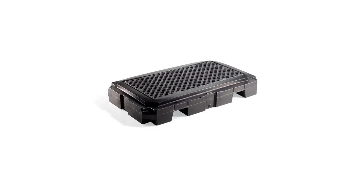 Heavy-Duty 2-Drum Polyspill Pallet Holds (2) 55 Gal. Drums, 40" X 66" X 8.75", 66 Gal. Sump Capacity 1