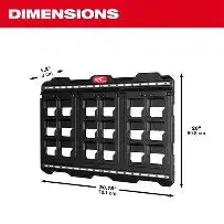 Milwaukee Packout Wall Plate 20 In. X 30.75 In. Wall Plate In Black 1