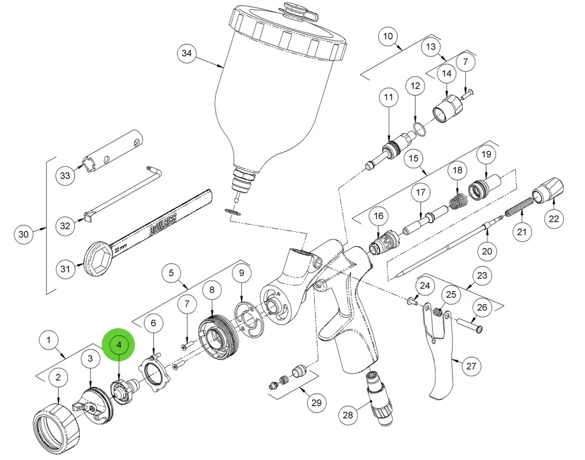 Binks Dvxg Fluid Tip Kit 1