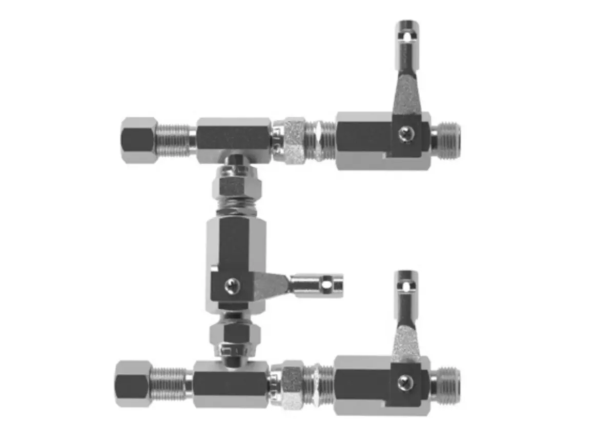 Hosco Ball Valve H Assembly, Male Straight X Bulkhead Tube Fitting 1