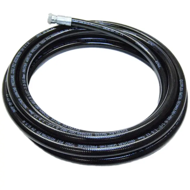 1/2” Airless Fluid Hose – Black (7250 Psi) - 50' - Fittings: 1/2" Females 1
