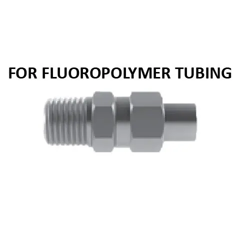 Hosco Hose And Tubing Connectors, No Spring Guard Tapered Straight, For Fluoropolymer Tubing (Various Size Options) 1