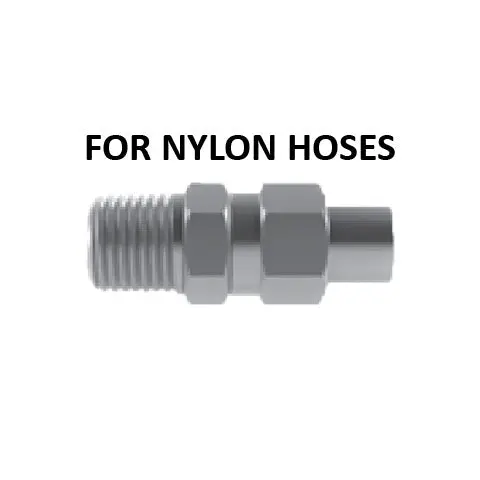Hosco Hose And Tubing Connectors, No Spring Guard Tapered Straight, For Nylon Hoses (Various Size Options) 1