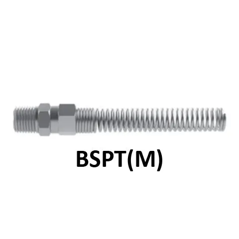 Hosco Hose And Tubing Connectors, Spring Guard Tapered Straight, Bspt(M) (Various Size Options) 1