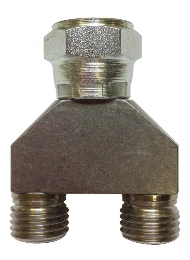 High Pressure Y-Block - 3/8" Nps (M) X 1/4" Npsm (F) 1