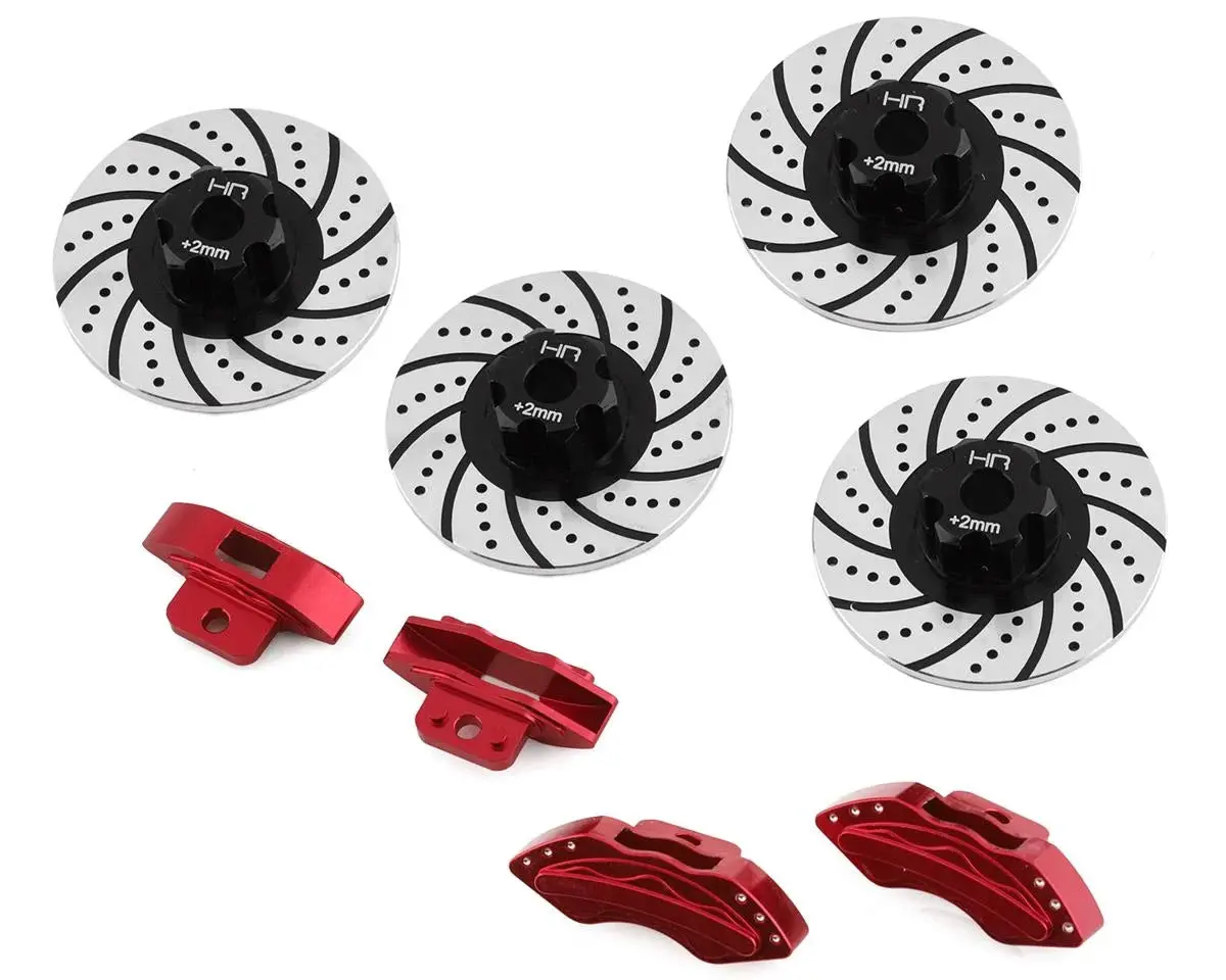 Hot Racing Aluminum Disc Brake W/Calipers For Traxxas 4-Tec 2.0 (Red) (4) 1