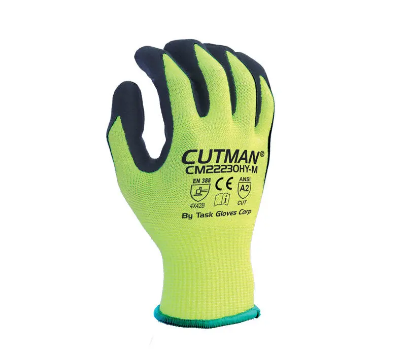 Task Gloves Cutman 13 Gauge Hi-Vis Yellow 1