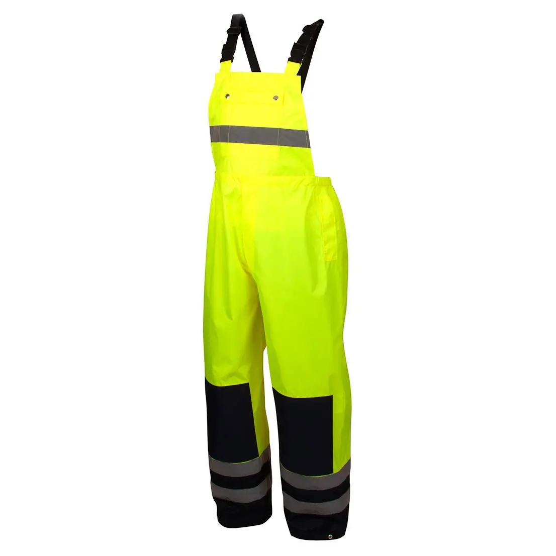 Pyramex Rrwb3110 Premium Hi-Vis Rainwear Bib With Removable Knee Pads 1