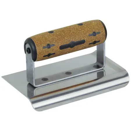 Kraft 6”X4”X1/2”R Single Curved End Flat Stainless Steel Cement Edger 1