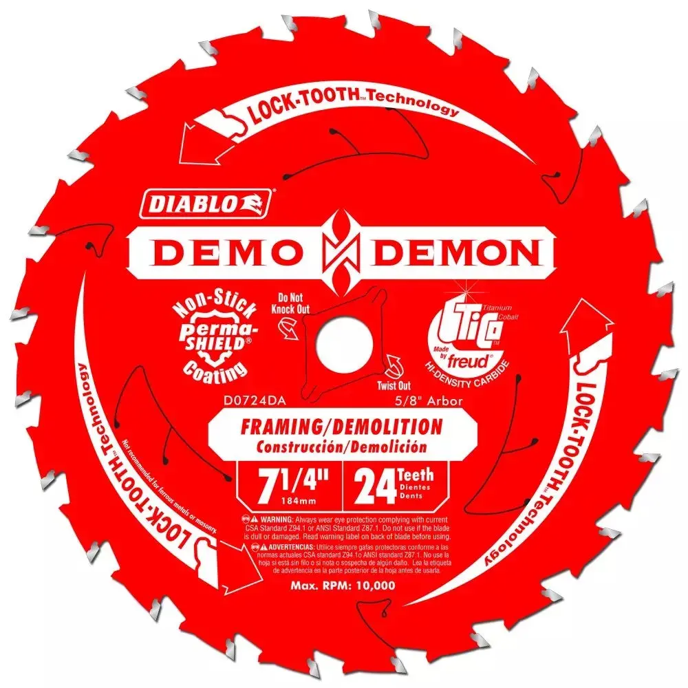 Diablo 7 1/4 X 24T Demo Demon Circular Saw Blade 1