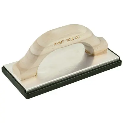 10" X 4" Molded Black Rubber Float With Wood Handle 1