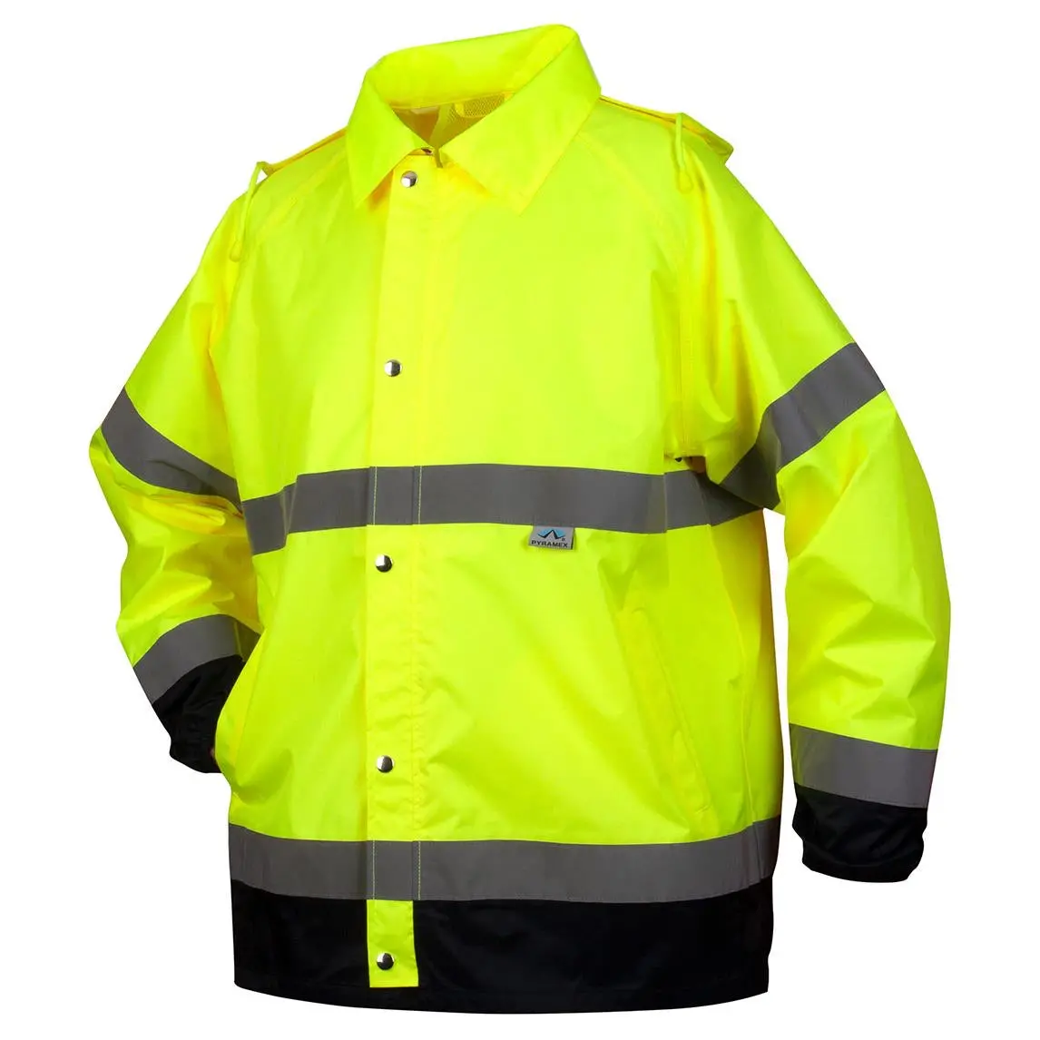 Pyramex Rrwj3110 Premium Hi-Vis Rain Jacket With Drawstring Hood 1
