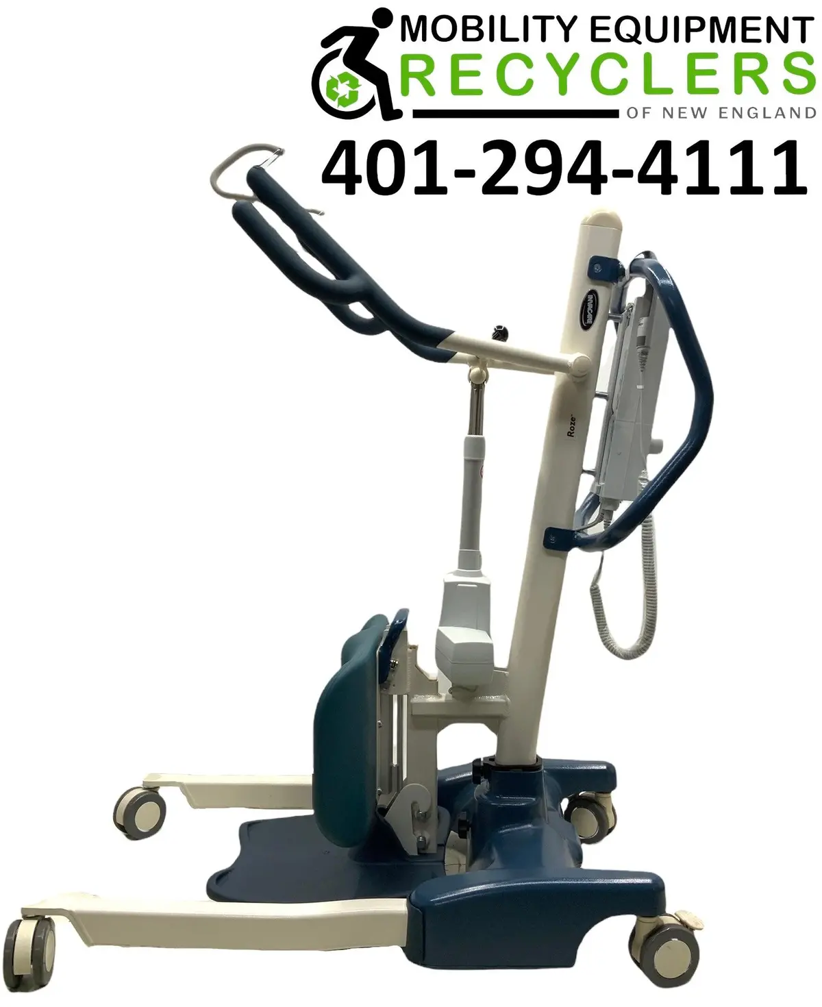 Invacare Roze Electric Patient Lift | 37 - 63.5 Inches |  Power Operated Base, Sling Included, Adjustable Knee Pads, Detachable Foot Plate, Locking Casters 1