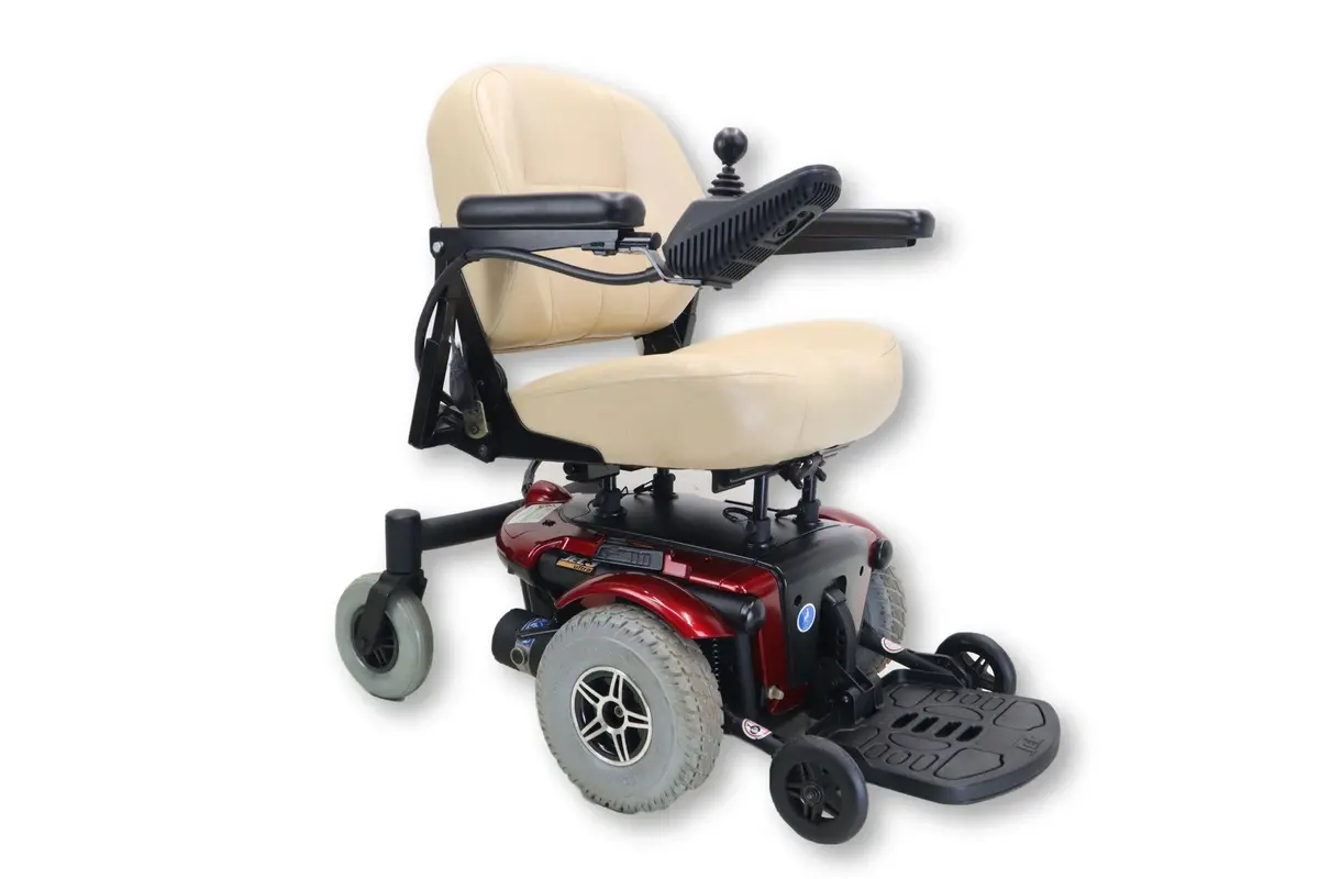 Jet 3 Ultra Electric Powered Wheelchair | 19" X 16" Seat Assembly | Pride Mobility | Candy Apple Red Exterior 1